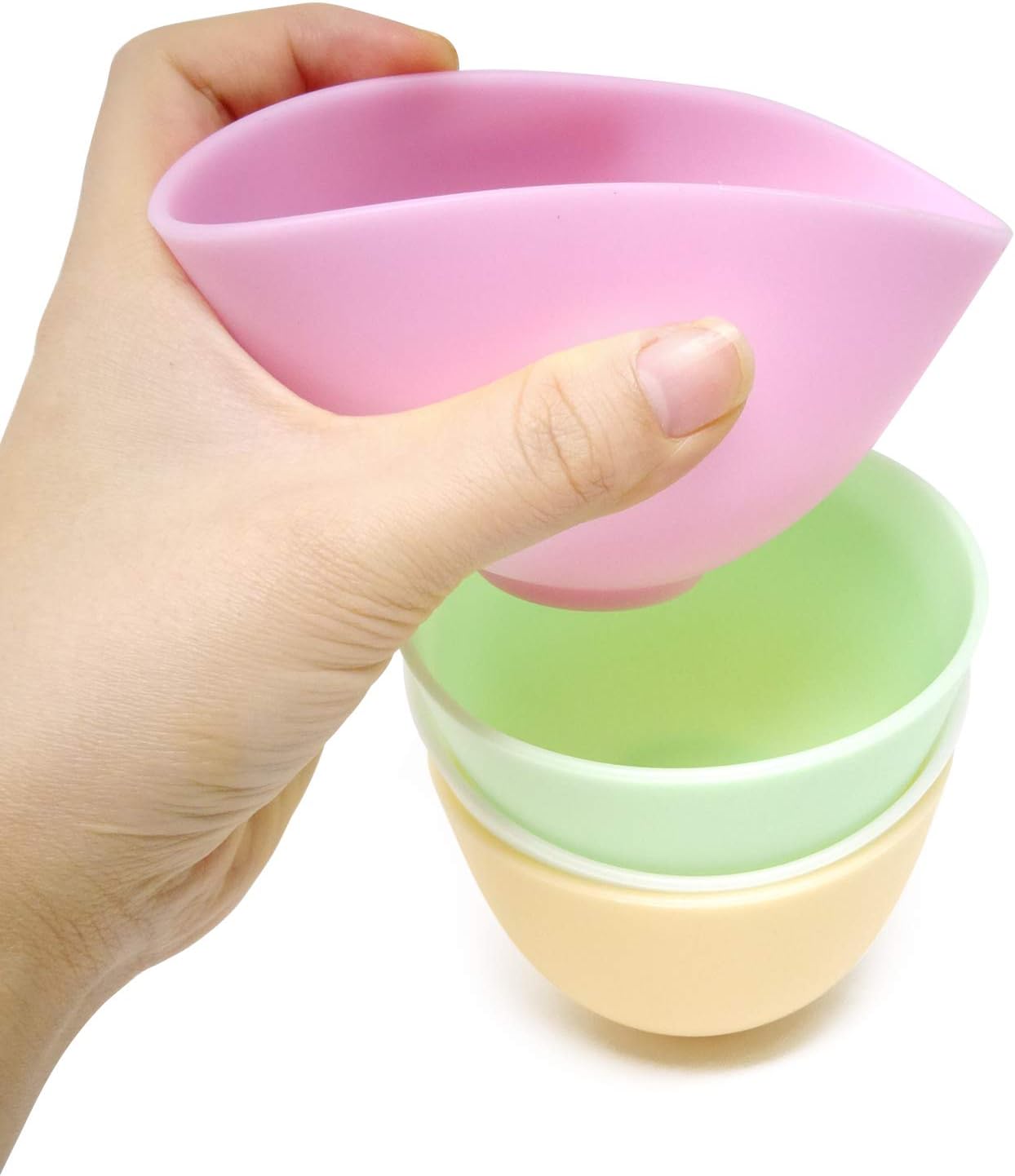 Honbay 5PCS Silicone Mixing Bowls Prep and Serve Bowls for Mixing Facial Mask or Holding Ingredient (8.5��5CM)