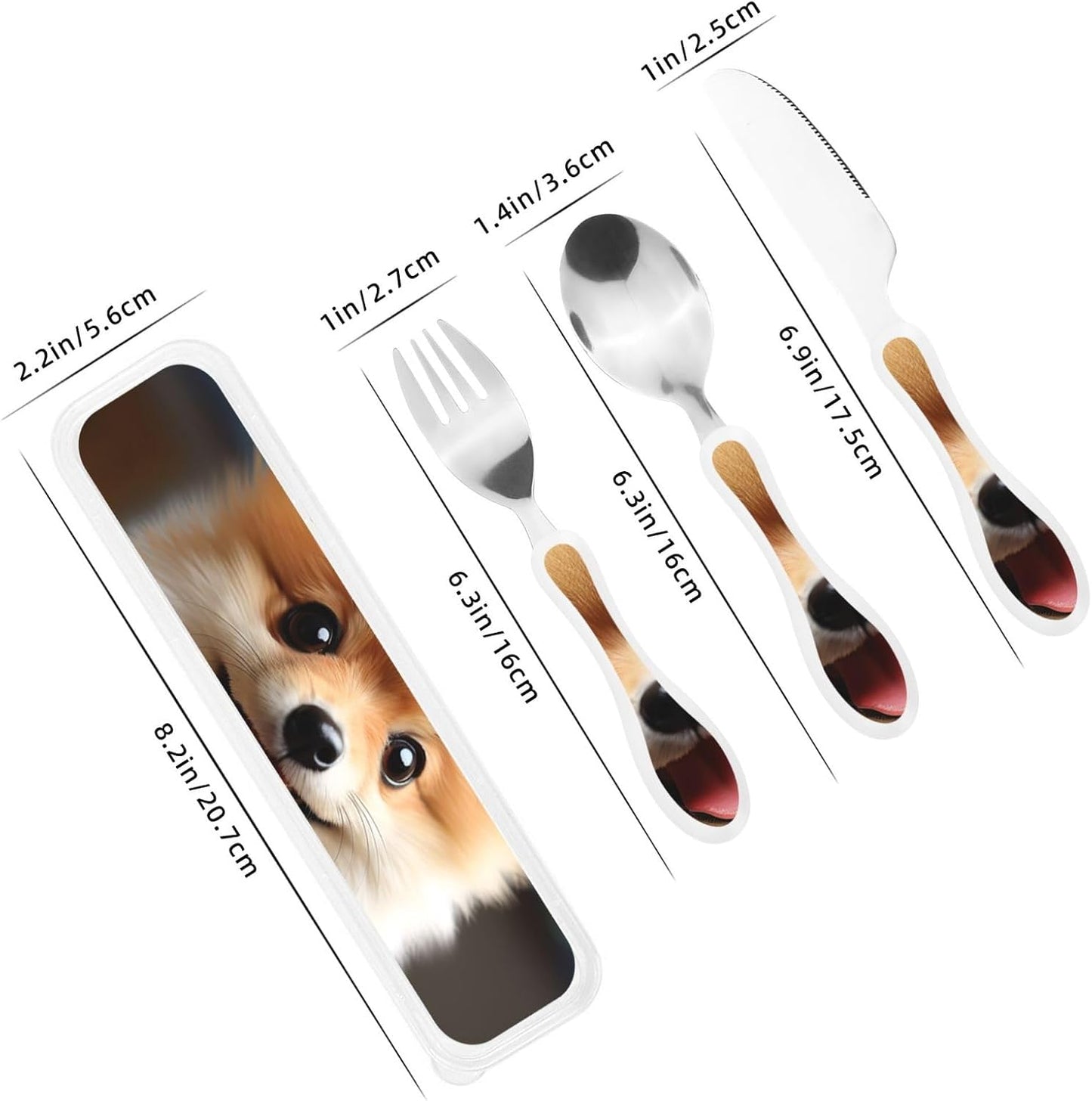 3-Piece Kids Silverware Set With Storage Case, Stainless Steel Reusable Children Safe Knife Spoon Fork Set Colorful Abstract Dragonfly Children Flatware Set For Kids Lunch Box