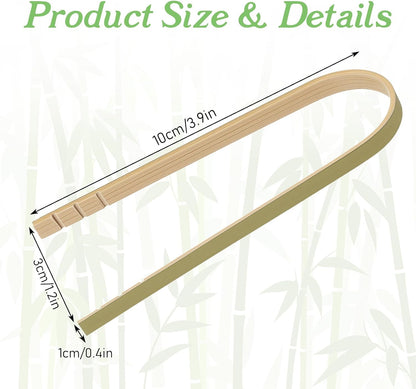 300 Pcs Mini Bamboo Tongs Disposable Long Toast Tongs 4 Inch Small Wooden Cooking Utensils for Charcuterie Serving Buffet Catering Appetizer Party Holiday Supplies