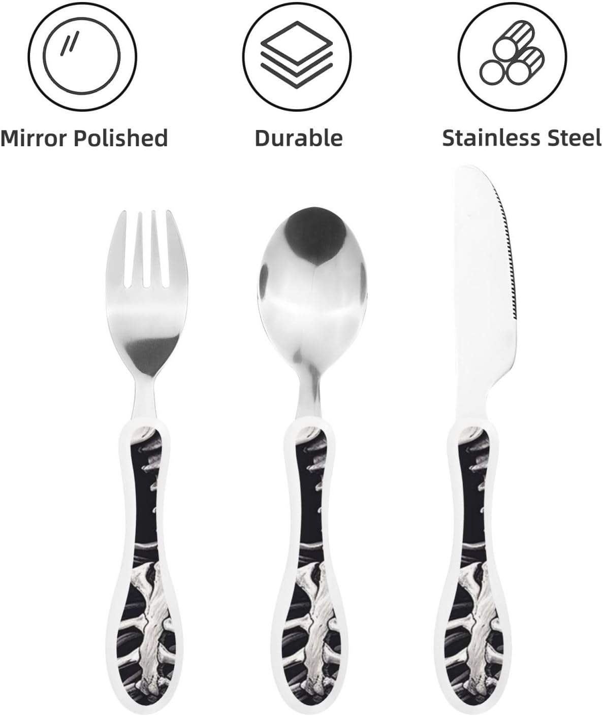 3-Piece Kids Silverware Set With Storage Case, Stainless Steel Reusable Children Safe Knife Spoon Fork Set Butterfly On Beautiful Flower Children Flatware Set For Kids Lunch Box