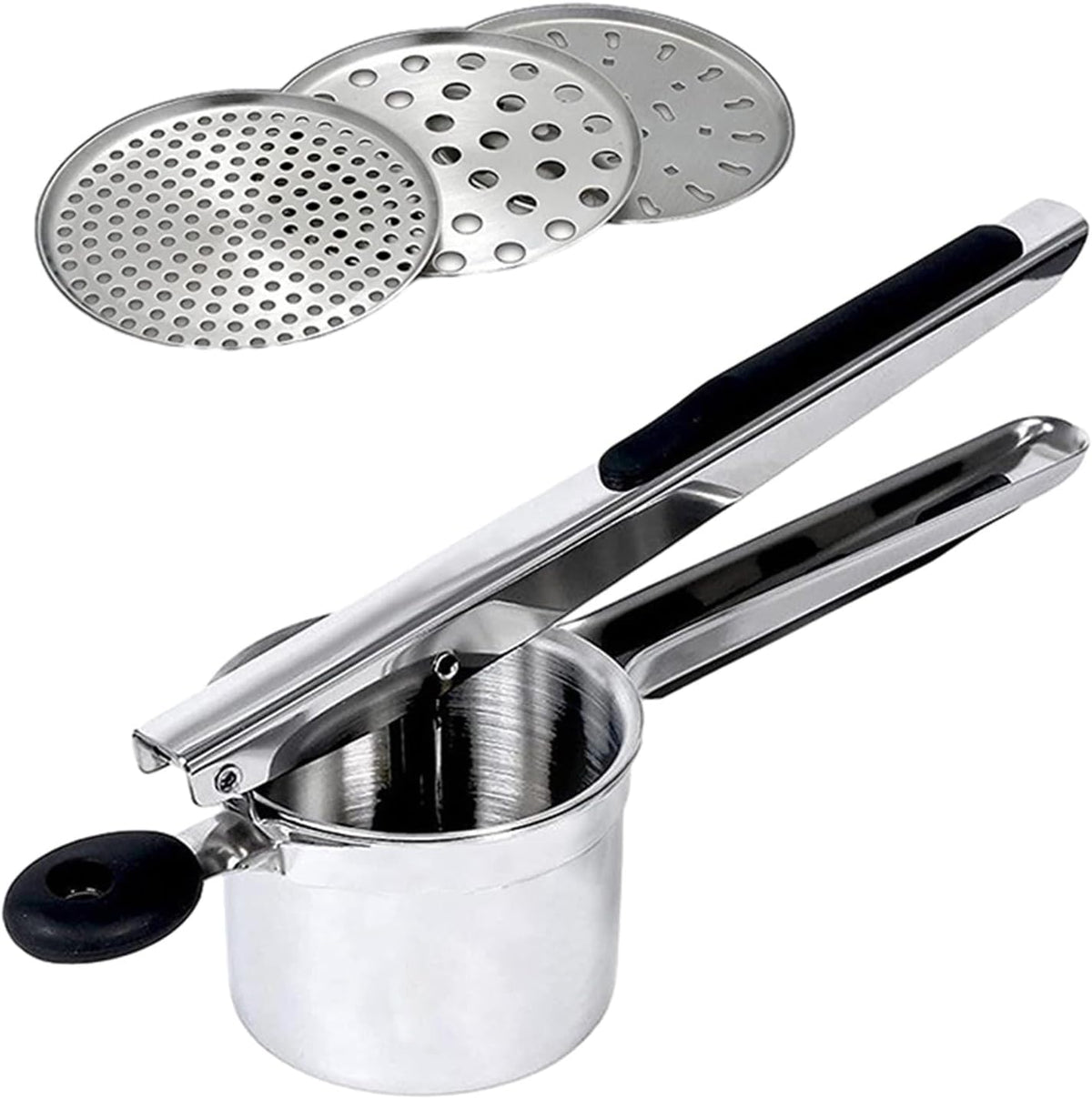 Stainless Steel Potato Ricer With 3 Discs, Heavy Duty Potato Ricer for Mashed Potatoes, Large Capacity Potatoes Masher and Rice-r Kitchen Tool(COLOR:Red)