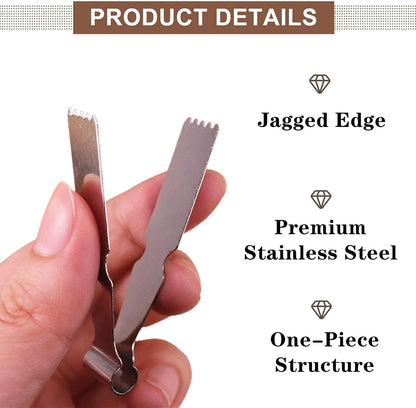 6 PCS Cooking Tweezers Premium Maamoul Tweezers Tongs Stainless Steel Baking Crimper Tool for Decorating and Sealing Cookies, Pie Crusts
