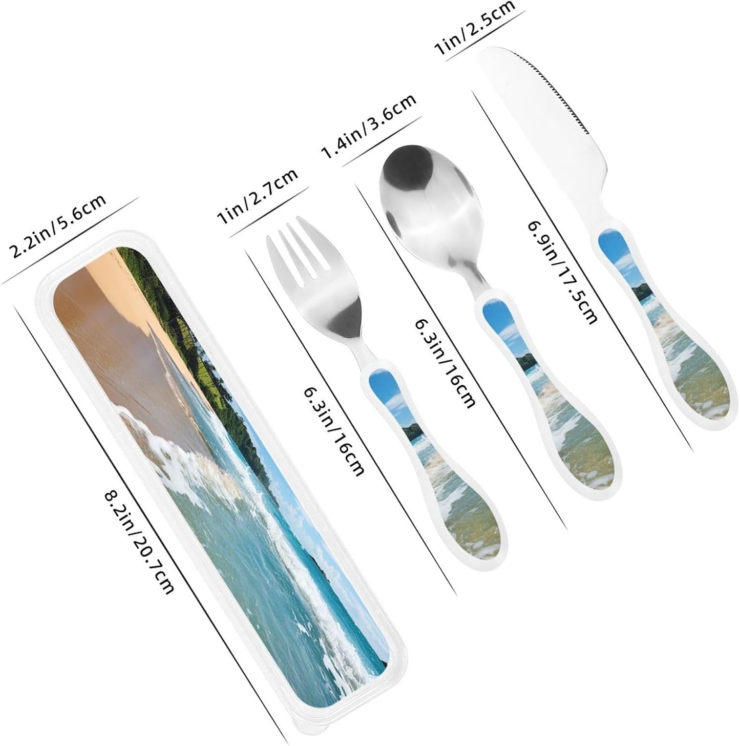3-Piece Kids Silverware Set With Storage Case, Stainless Steel Reusable Children Safe Knife Spoon Fork Set Classy Flowers Children Flatware Set For Kids Lunch Box