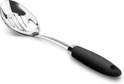 Stainless Steel Slotted Turner Spatula, Metal Spatula for Cast Iron & Stainless Steel Pans, Thin Edge Kitchen Turner for Eggs, Pancakes, Burgers, Dishwasher Safe