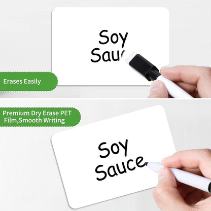SVNOOC Multi-Use Removable Dry Erase Labels Stickers, White, Reusable Sticky Notes for Kitchen Office School All Purpose Use(1.25 * 3.5 inches White)