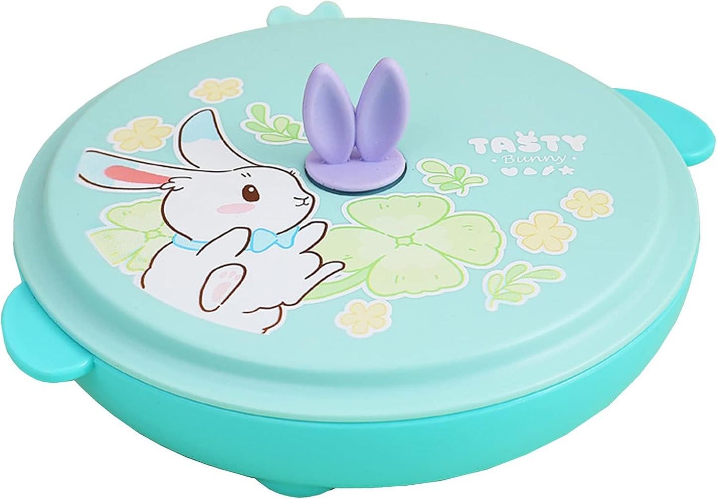3 Compartment Portion Plate with Lid Heat Insulate Dinner Plate for Adults - Portion Control Divided Plates Tray 304 Stainless Steel Camping Plate
