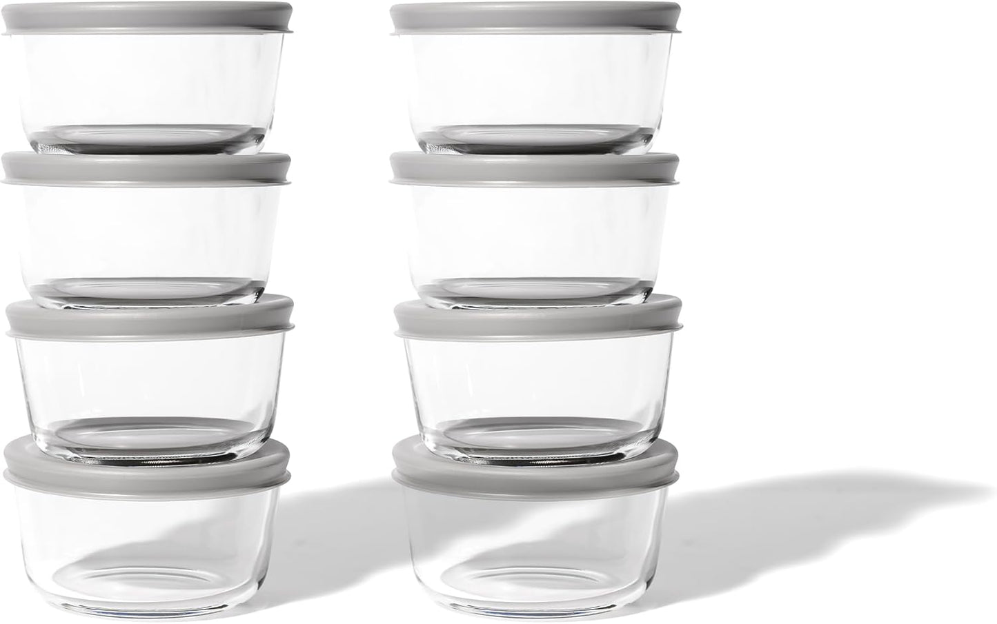 6-Piece Glass Food Storage Containers Set (3 Containers + 3 BPA-Free Lids) | 2-Cup, Leakproof | Microwave, Freezer, Oven & Dishwasher Safe | Ideal for Meal Prep & Pantry Organization, Pistachio