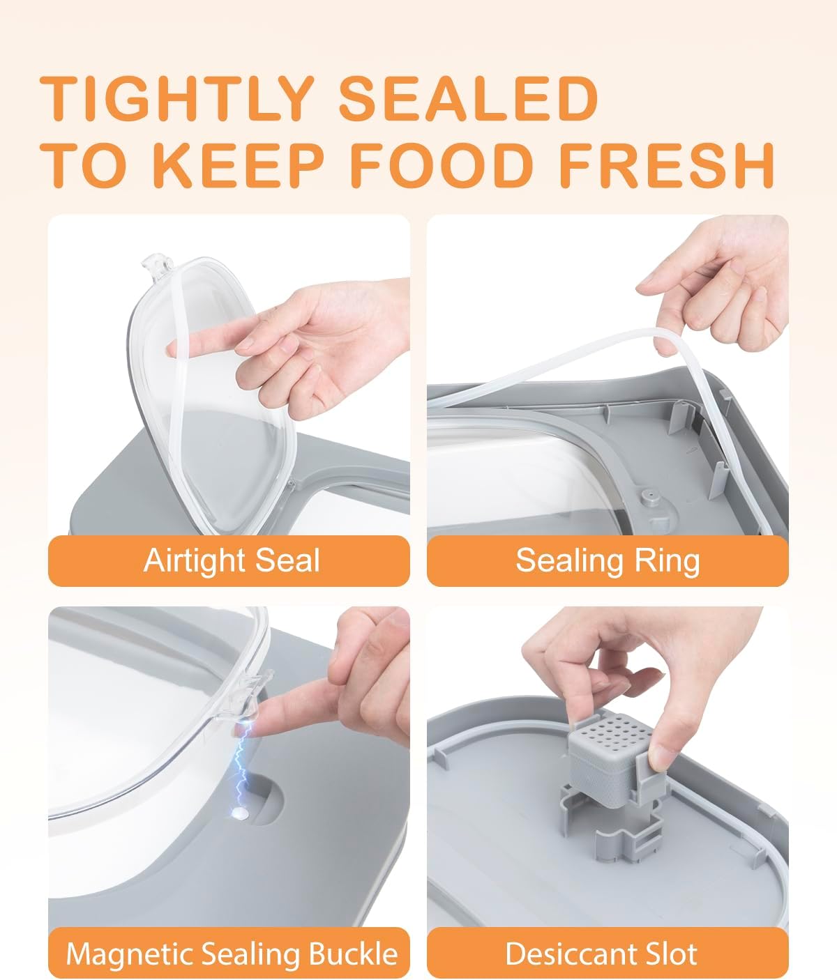 25-28Lbs Dog Food Storage Container Airtight,Collapsible Pet Food Storage | Dog Food Container with Handle,Wheels,Double Airtight Seal Fresh,Save Space,Pest/Mouse-proof,Small Cat Food Container,Scoop