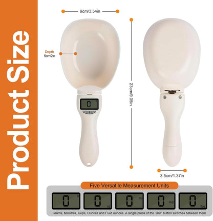 New Digital Measuring Spoon, Electronic Measuring Spoon 800g/0.1g High Precision with Screen, Smart Adjustable Measure Cup with LCD Screen for Home Cooks Bakers Pet Owners