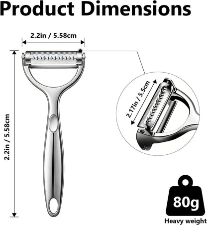 Peeler for Vegetable Multifunction Vegetable Peeler Julienne Peeler for Kitchen Double-Sided Blade Vegetable Julienne Cutter and Fruit Slicer