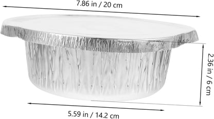 5Pcs Disposable Aluminum Foil Pans with Lids Leakproof Baking Trays for Cooking Roasting and Food Storage for Outdoor Picnics and Meal Prep