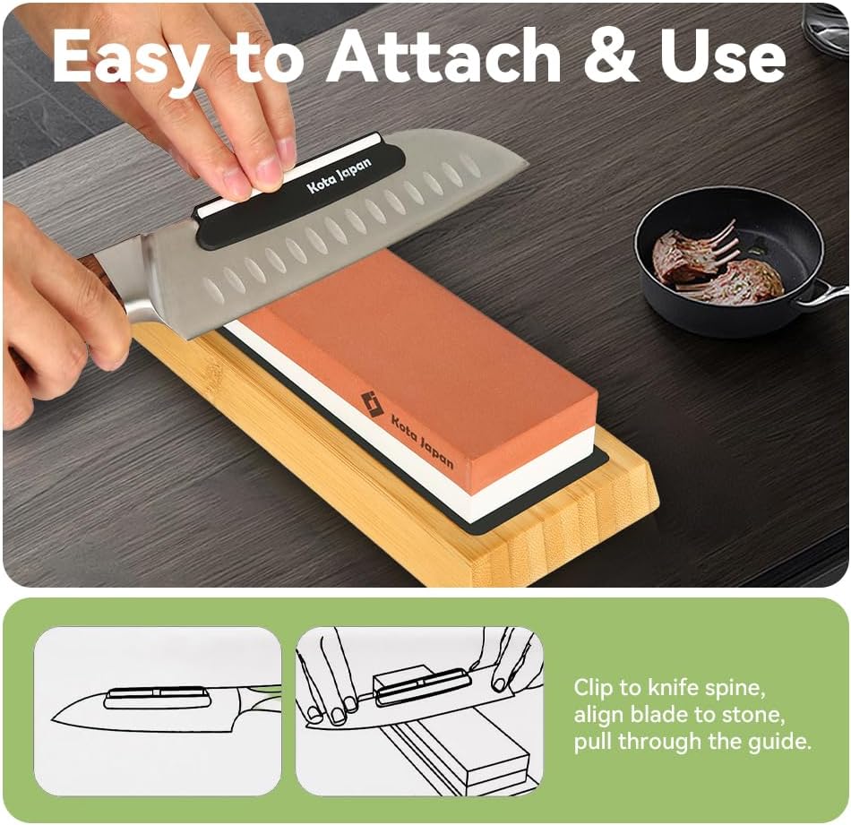 Koja Fixed Angle Whetstone Sharpener Blade Guide for Kitchen Knives