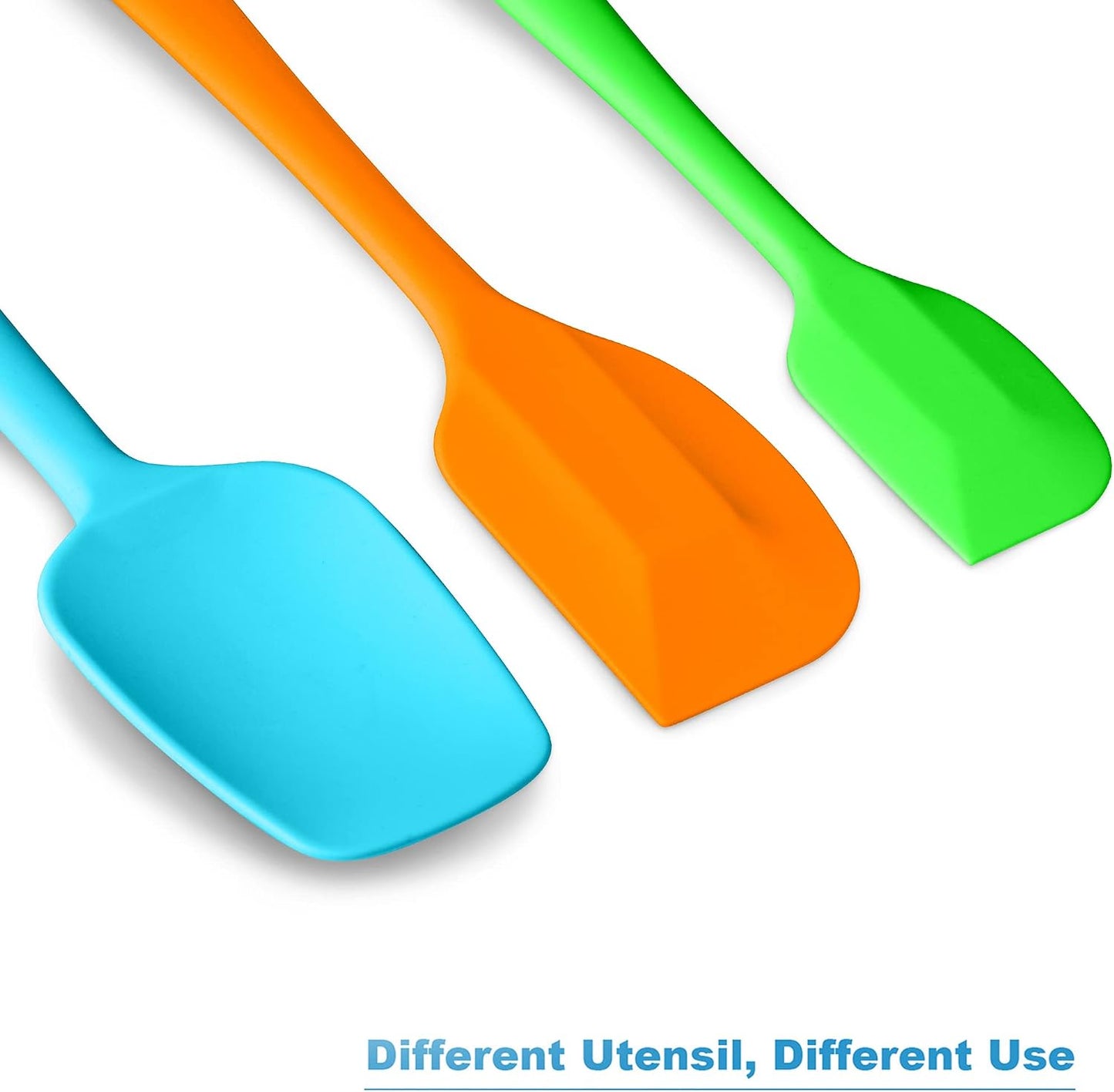 Silicone Spatula 3-piece Set, Ergonomic Handle High Heat-Resistant Spatulas, Non-stick Rubber Spatulas with Stainless Steel Core, Black