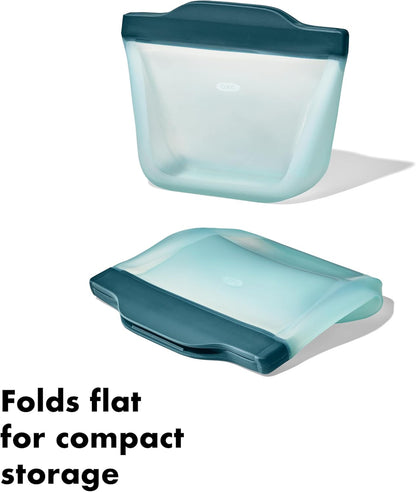 OXO Good Grips Silicone Reusable Bag - Stand-Up Cup (8 oz) - Oat