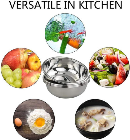 18/10 Stainless Steel Mixing Bowls, Nesting Bowls for Meal Prep, Serving, Baking, Set of 4