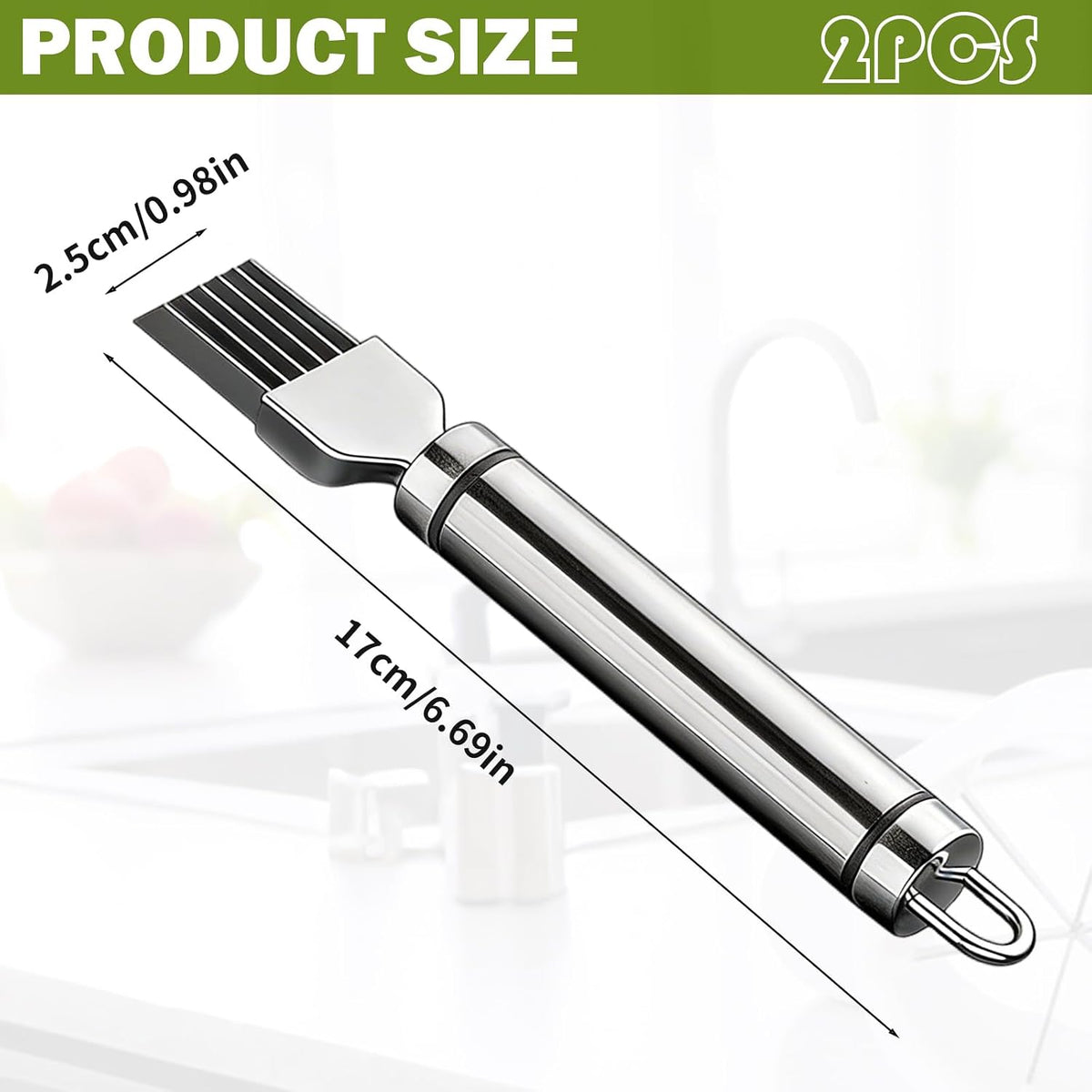 Green Onion Slicer 2Pcs Stainless Steel