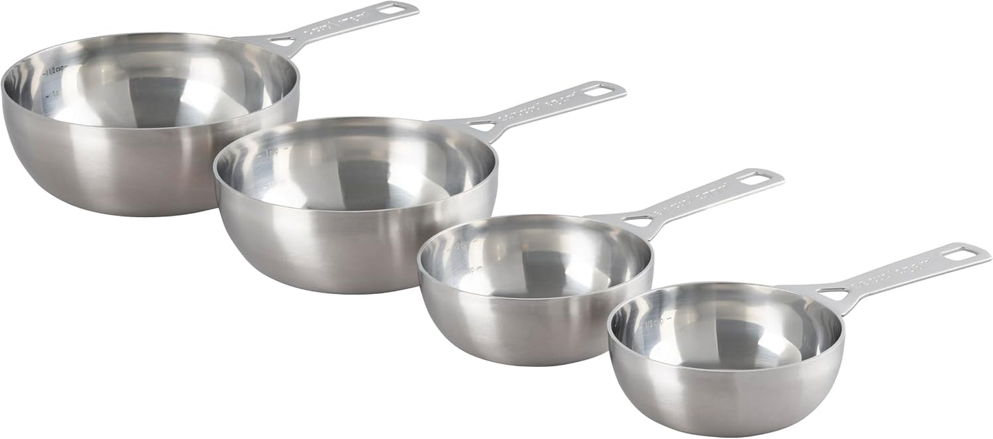 Le Creuset Stainless Steel Batch-Baking Measuring Cups, Set of 4 | Set includes: 2/3, 3/4, 1.5 and 2 cups