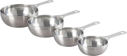 Le Creuset Stainless Steel Batch-Baking Measuring Cups, Set of 4 | Set includes: 2/3, 3/4, 1.5 and 2 cups