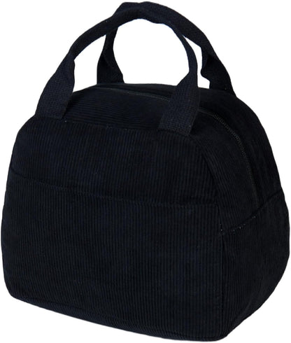 Lunch Bag for Women Men Girl,Large Cute Corduroy Lunch Tote Bags - Reusable Insulated Lunch Box for women with Handle, Leakproof WaterProof Design for Office, School, Work,Picnic.