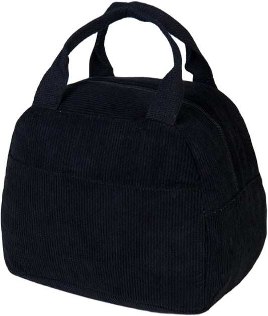 Lunch Bag for Women Men Girl,Large Cute Corduroy Lunch Tote Bags - Reusable Insulated Lunch Box for women with Handle, Leakproof WaterProof Design for Office, School, Work,Picnic.