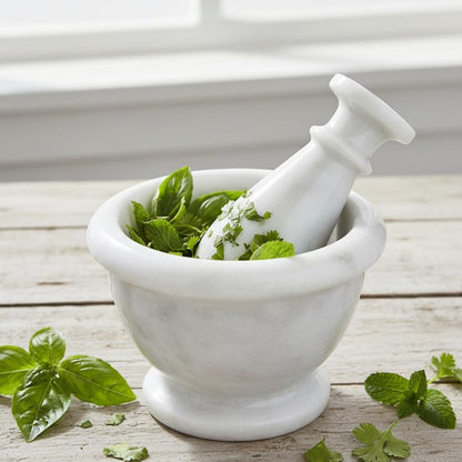 Mortar and Pestle Set – Large Stone Grinder with Polished Bowl & Non-Slip Base | Elegant Onyx Marble Kitchen Tool for Spices, Herbs & Guacamole