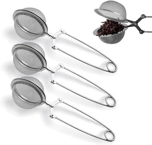 nap Ball Tea Strainer, Ridworg 3 Pack Premium Stainless Steel Tea Infuser with Handle for Loose Leaf Tea Fine Mesh Tea Balls Filter Infusers