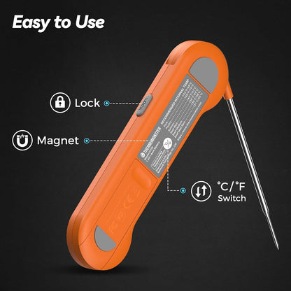 0.5 Sec Instant Read Meat Thermometer Digital for Cooking, Red