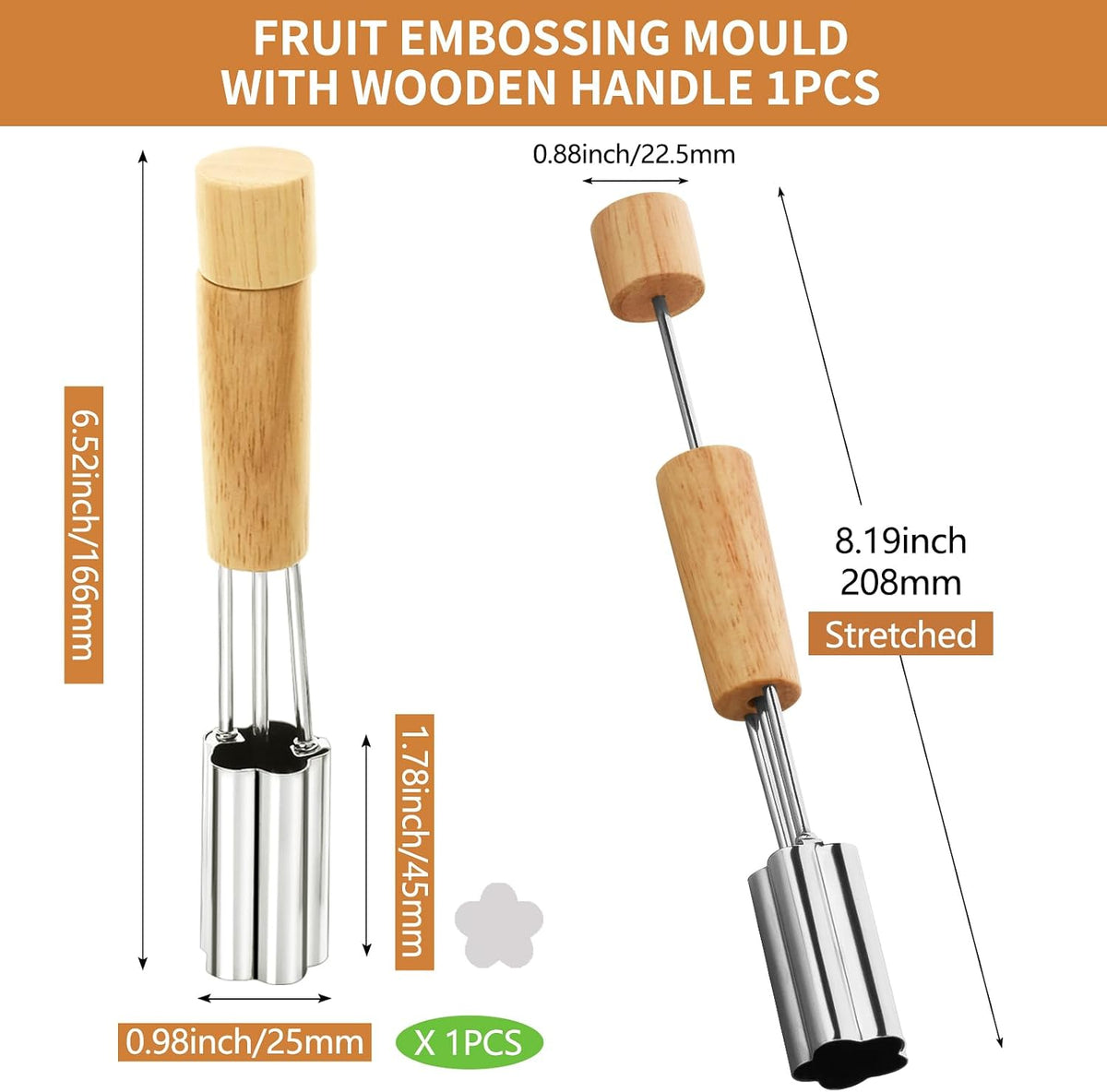 Cupcake Corer, 1 Pc Plunger Cutter Pastry Corer, Digging Holes Tools Muffin Cake Filling Tool Mini Cupcake Hole Punch for DIY Baking Filling and Decorating, (Flower)