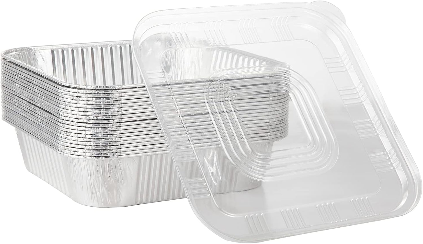 Waytiffer 25pack- 8 x 8 Aluminum foil Pans Disposable Heavy Duty Square baking Cake Pan, Cooking Tins Homemade Breads Oven Pans,Foil Pan, Baking pan Roasting