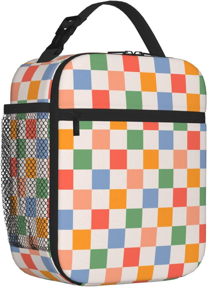 70s Retro Mushroom Floral Insulated Lunch Bag Reusable Cooler Lunch Box Portable Leakproof Thermal Container Tote Bags for Girls Boys School Travel
