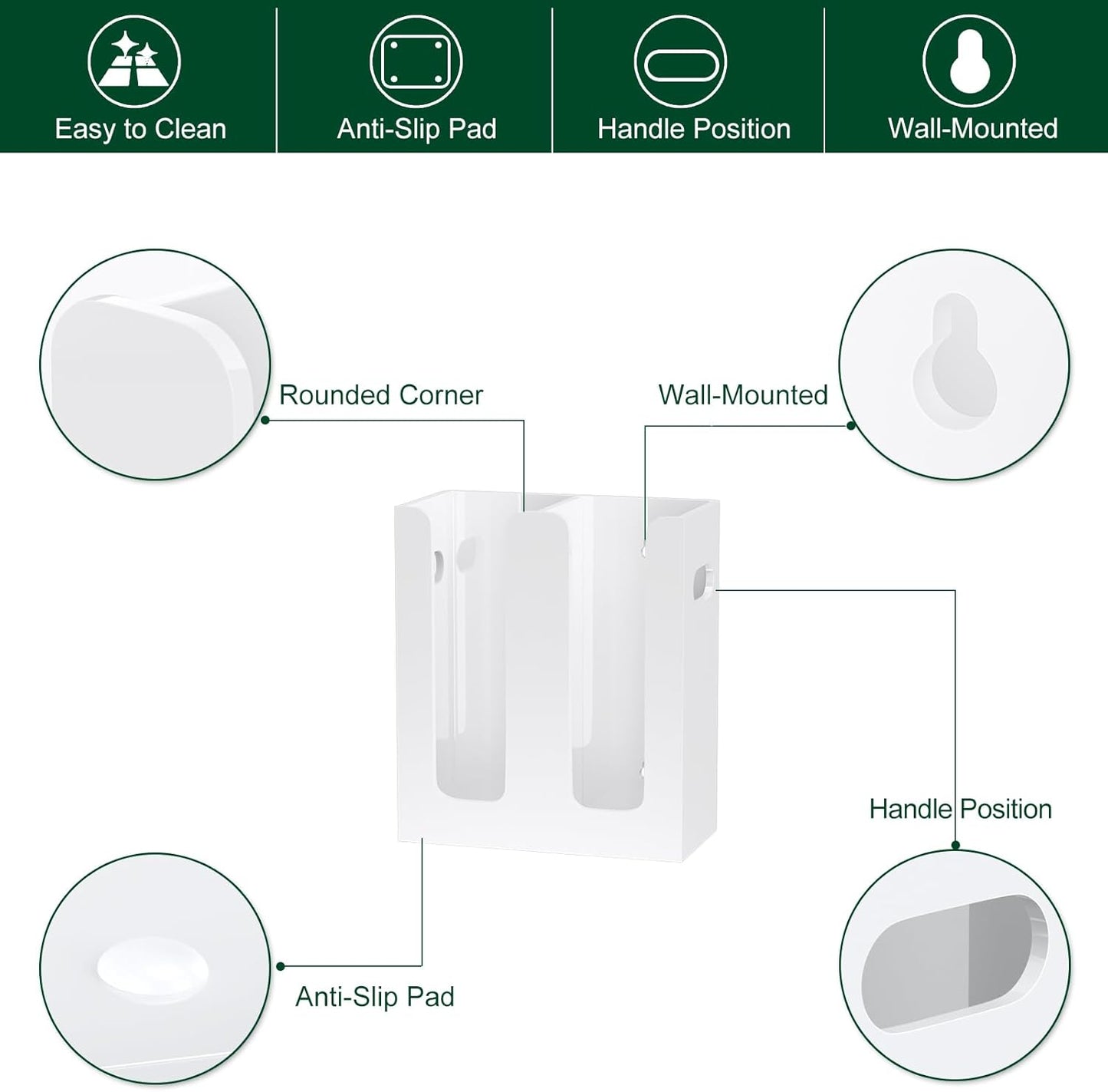 Disposable Coffee Cup Dispenser with Handles, Countertop or Wall Mount Hot/Cold Drink Cup and Lid Holder - Bathroom/Kitchen/Office Acrylic Cup Lid Storage Organizer (1 Compartment, Clear)
