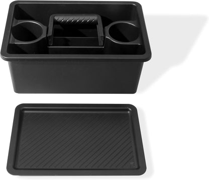 Weber Works Caddy with Tray Lid – Portable Grill Prep & Storage Organizer for Sauces, Seasonings & Tools
