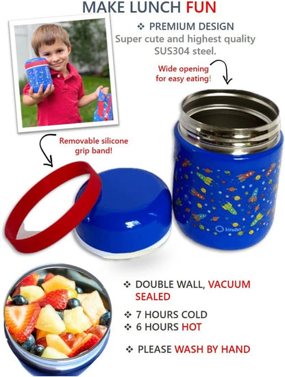 Bento Box with Stainless Steel Thermo, Insulated Lunch Bag, Ice Pack Set for Kids - 5 Compartments, Lunches or Snack Container for Girls, Toddlers Daycare Pre-School, Kindergarten Purple Unicorn