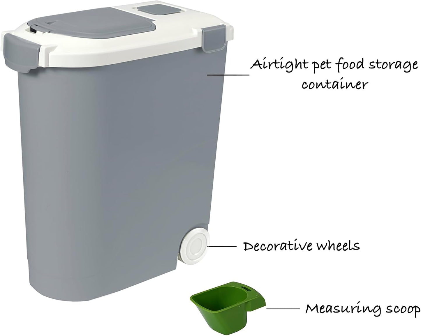 Ashfield & Harkness Airtight Pet Food Storage Container, up to 30 Lbs/ 36 Qt for Dog Cat Bird and Other Pet Food Storage, Easy Acces Including Scoup, Easy Access, Lightweight Keeps Pet Food Fresh