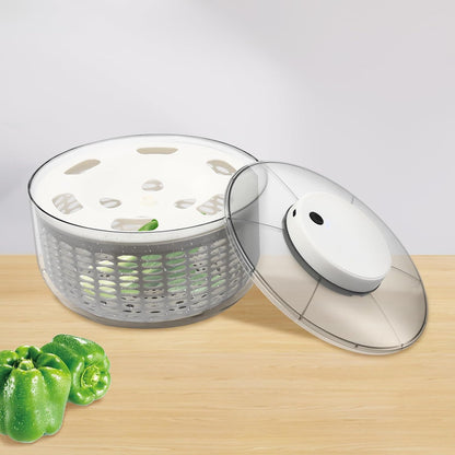 Electric Salad Spinner 6.34 Quart, USB Rechargeable Automatic Lettuce Spinner with One-Button Start, Large Capacity Vegetable Washer and Dryer for Kitchen, Salad Greens, Fruits, Herbs