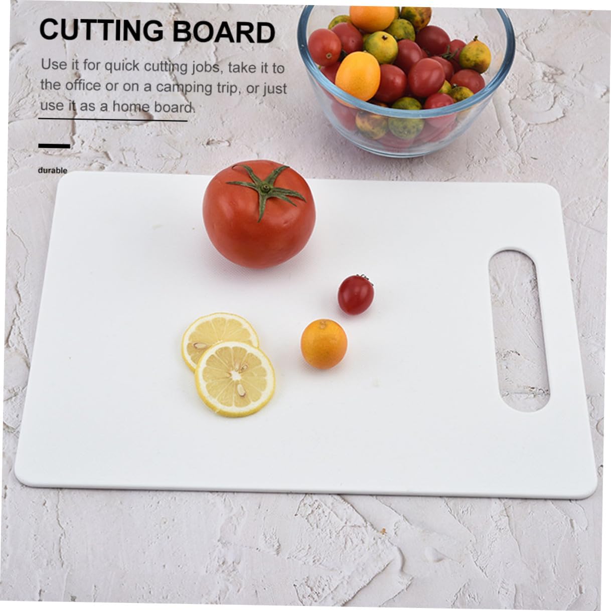 PRETYZOOM Kitchen Cutting Board Chopping Mat Square Plastic Non-slip Cutting Board for Kitchen Use Sturdy Food-grade Plastic Suitable for Fruits Vegetables