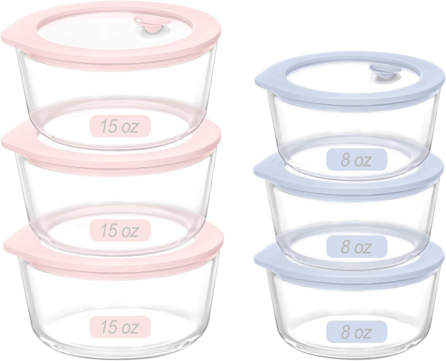 Urban Green Glass Food Container Set with Glass Lid, 5 Pack, Meal Prep Containers with Silicone Framed Airtight Lid, Leakproof, 100% Plastic Free