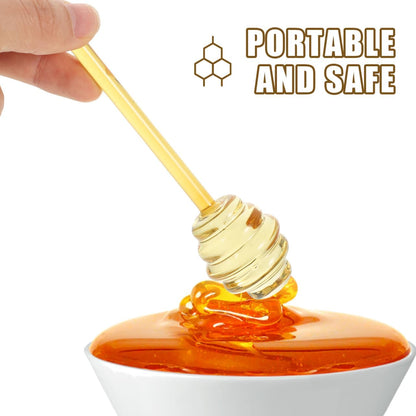 CALLARON Glass Honey Dipper Stirring Stick - Portable Household Honey Rod for Tea Coffee Jam - Practical Spiral Design 5.35 X 1.18 Inches