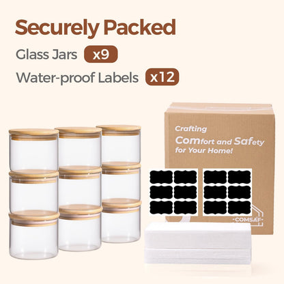 ComSaf 2Pcs Large Glass Storage Containers with Lids 4Qt, 1 Gallon Wide Mouth Flour Sugar Storage Containers, Large Capacity and Sealed for Rice, Cereal, Oat, Easy Clean and Scoop, Pantry Organization