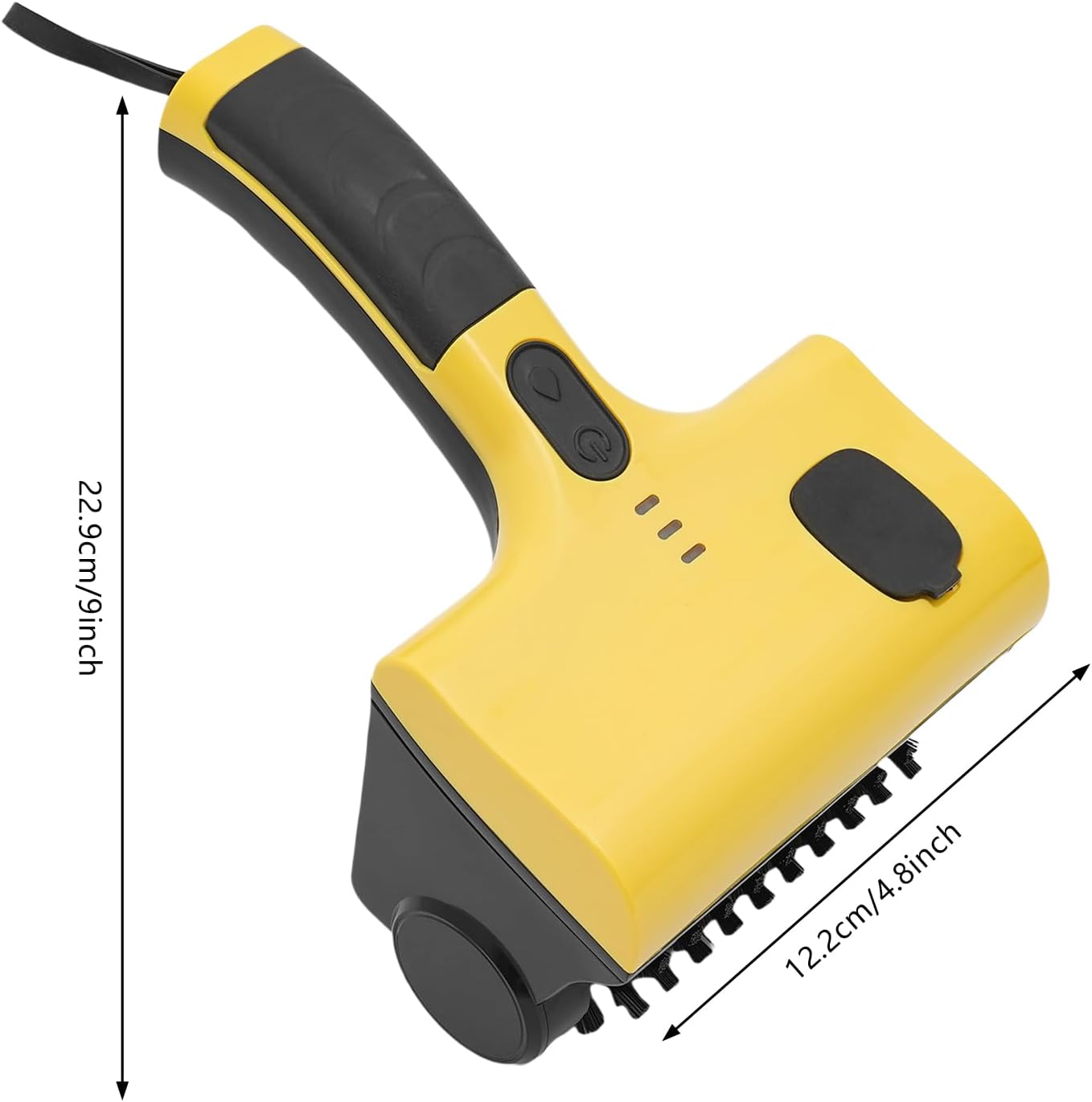 DYRABREST Cordless Electric Grill Cleaning Brush, Rechargeable Power Scrubber with 2 Brush Heads Water Spray for BBQ Grates, Bathtub, Kitchen, Stove (Yellow Black)