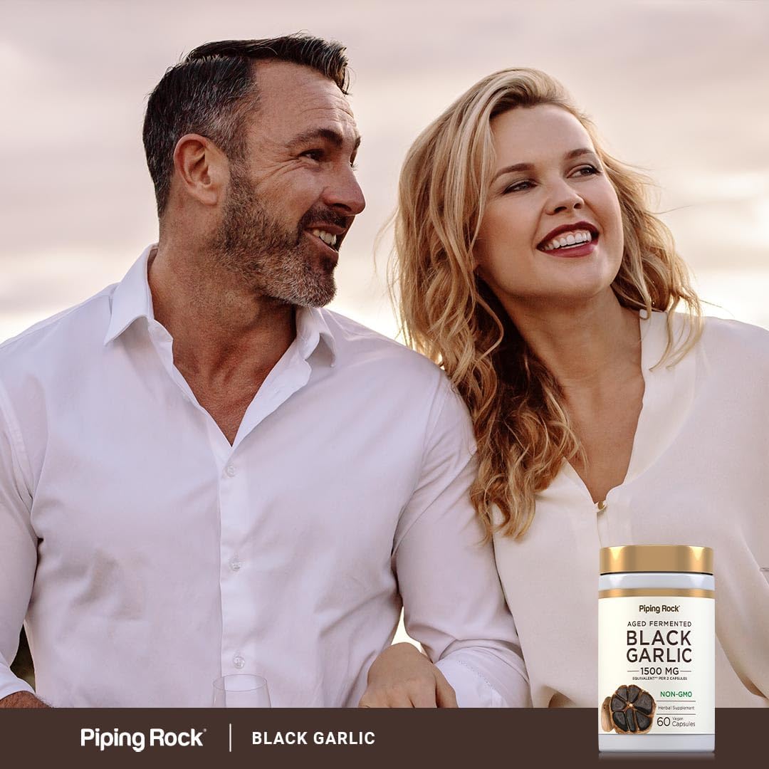 Piping Rock Black Garlic Supplement | 60 Capsules | Aged and Fermented