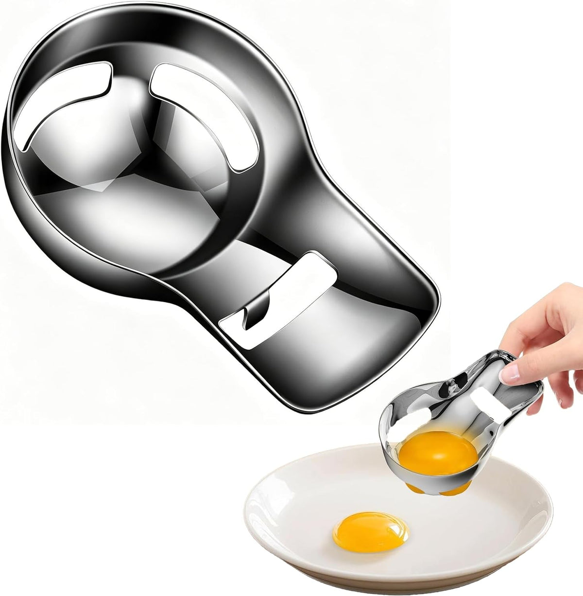 Egg Separator For Raw Eggs BPA-Free White Separator Tool For Baking