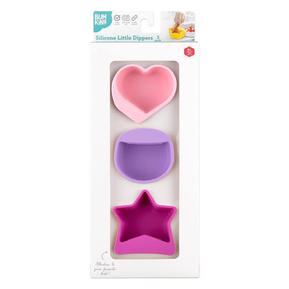 Bumkins Baby Silicone Little Dippers, Attaches to Bowls, Dishes and Plates, Sauce Cup, Holds Condiments, Dip, Puree, Toppings, Baby Led Weaning, Essential Feeding Supplies, Babies 6 Months Up, Pink