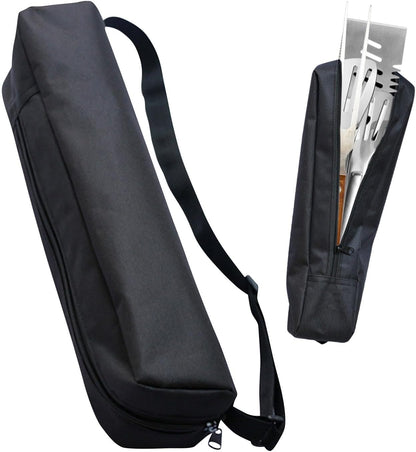 Grill Utensil Storage Bag, Grilling Bags for Outdoor Grilling, Foldable Grill Hardware & Tools BBQ Bag, Oxford Cloth Grill Utensil Storage Bag for Camping and Hiking BBQ(black)