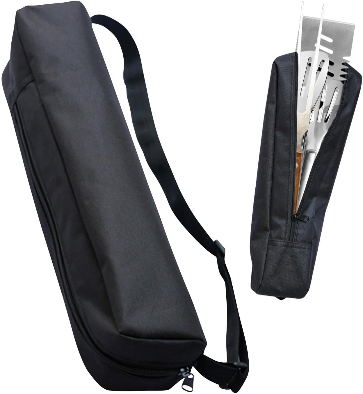 Grill Storage Bag, Oxford Cloth BBQ Tools Carry Bag, Waterproof Grill Utensil Accessory Storage Bag, Grill Utensil Holder Pouch for Camping Picnic Barbecue(size:57 x 10 x 10cm)