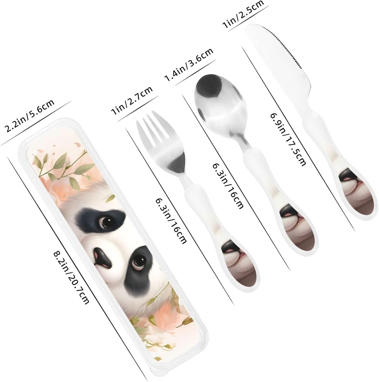3-Piece Kids Silverware Set With Storage Case, Stainless Steel Reusable Children Safe Knife Spoon Fork Set Colorful Abstract Dragonfly Children Flatware Set For Kids Lunch Box