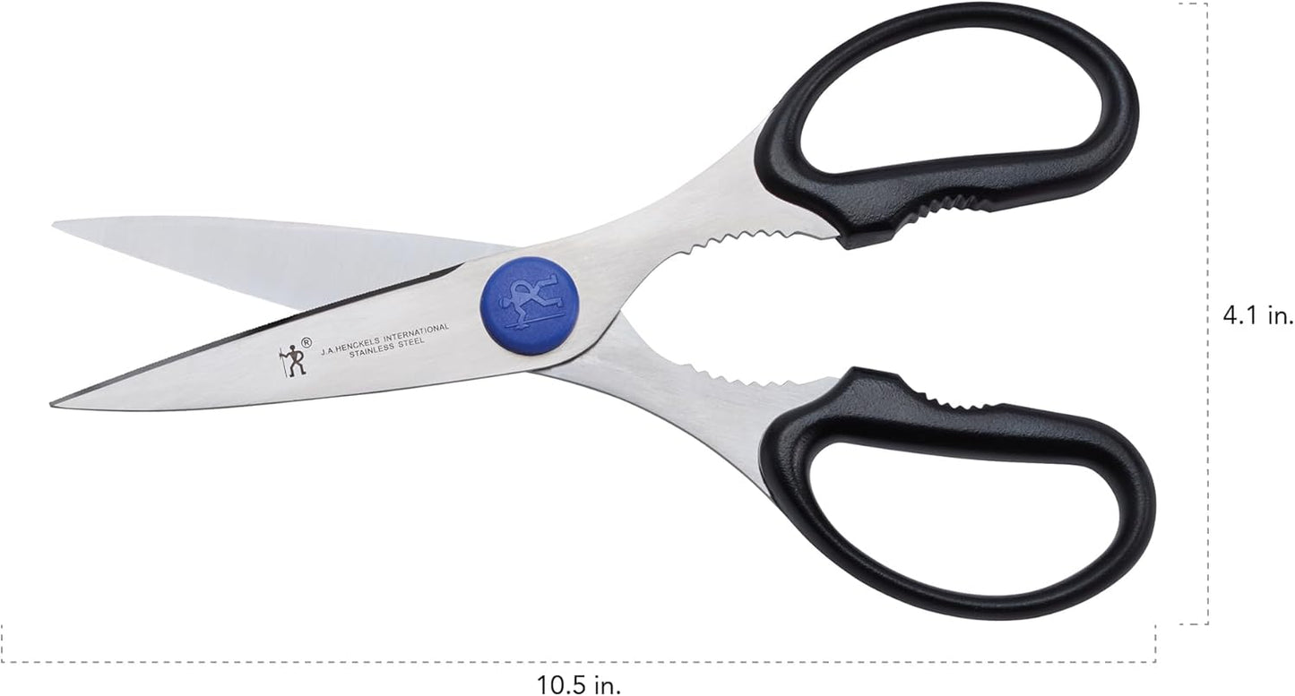 HENCKELS Kitchen Shears, Made in Japan, Kitchen Scissors, Multi-Purpose Scissors with Stainless Steel Blades, Built-In Bottle Opener & Soft Grip – Dishwasher Safe