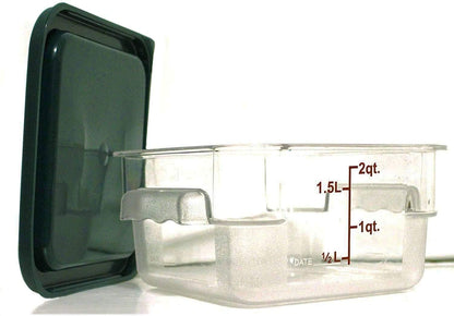 Tiger Chef 18 Quart Commercial Grade Clear Food Storage Square Polycarbonate Containers With Blue Lids 4 Pack