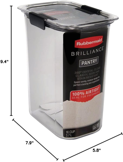 Rubbermaid Brilliance Pantry Airtight Food Storage Container, BPA-Free 7.8 Cup, Ideal for Brown Sugar - Efficient, Leak-Proof and Dishwasher-safe