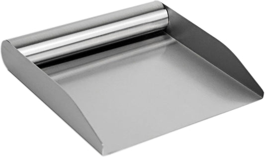 Fox Run Stainless Steel Kitchen Food Scoop, 6" Food and Bench Scraper With Handle